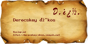 Derecskey Ákos névjegykártya