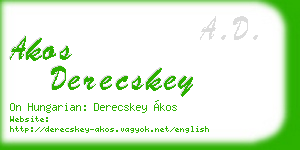 akos derecskey business card